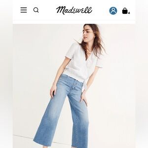 Madewell Tall Wide-Leg Crop Jeans: Button-Front Edition 29T, 29 Tall